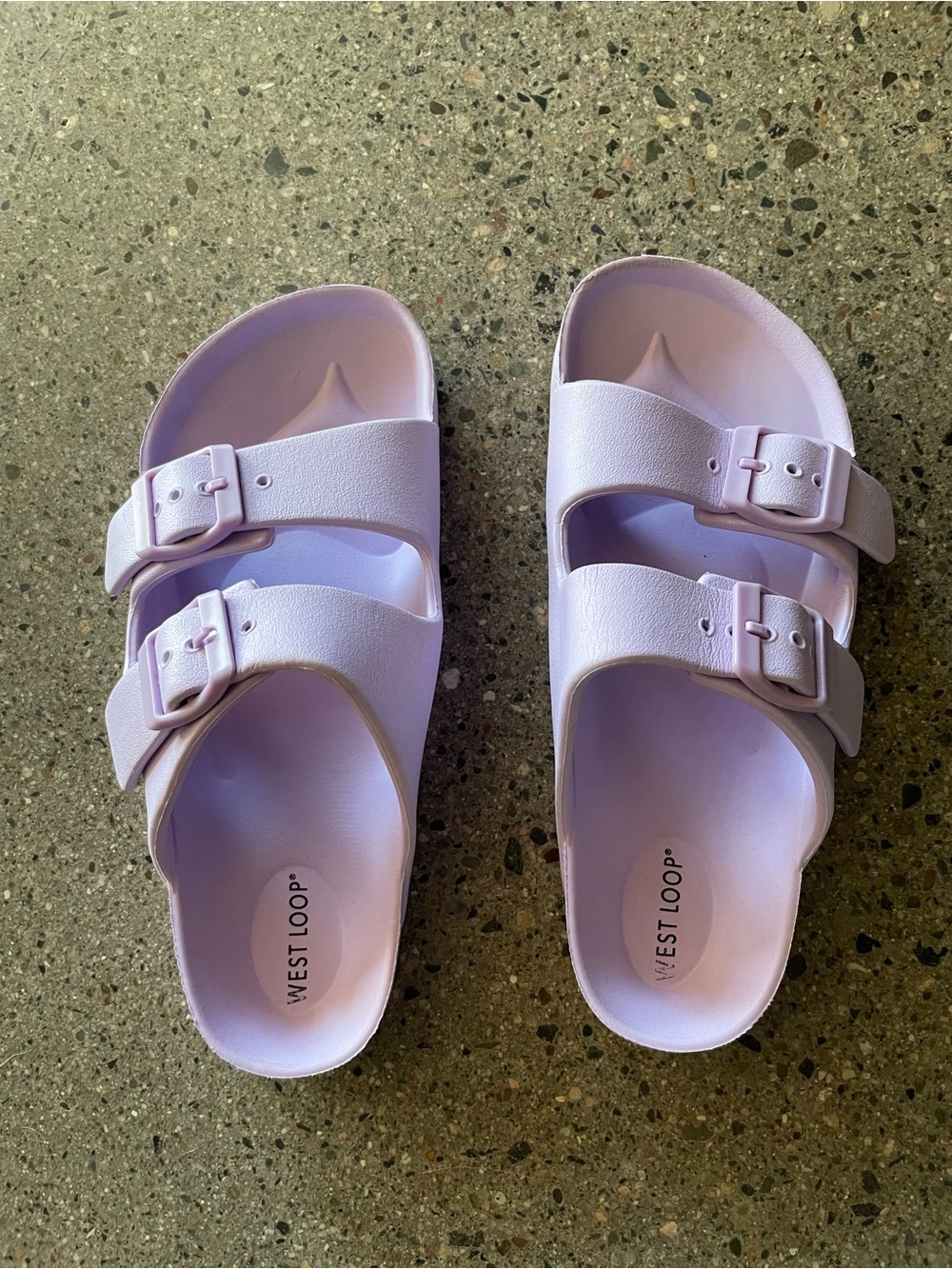 West Loop Light Purple EVA Double Buckle Sandals Birkenstock Style Sz 5/6